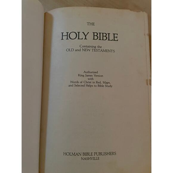 Holy Bible KJV. Red Letter Edition. Dictionary Study Help. Blue Cover. 1979 - Picture 3 of 4